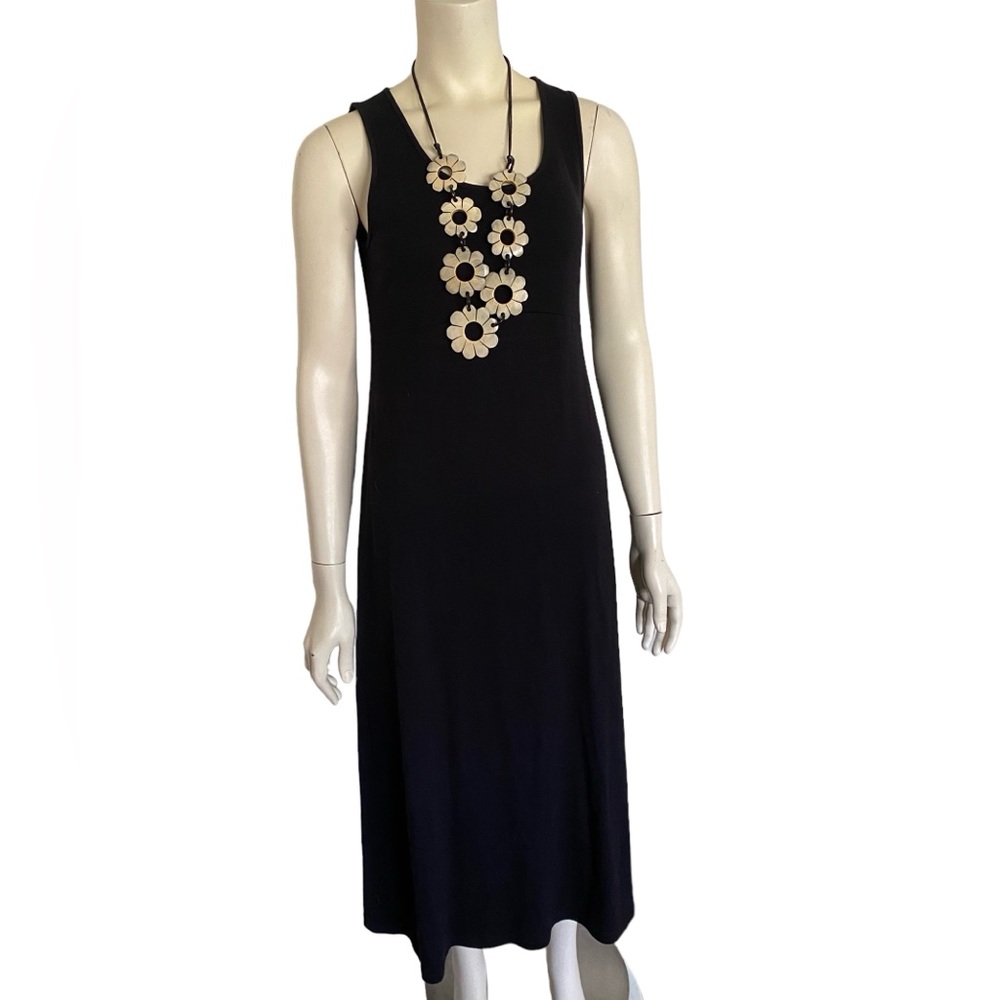 J. JILL Classic Black Rayon Wool Blend Sleeveless Maxi Dress SP